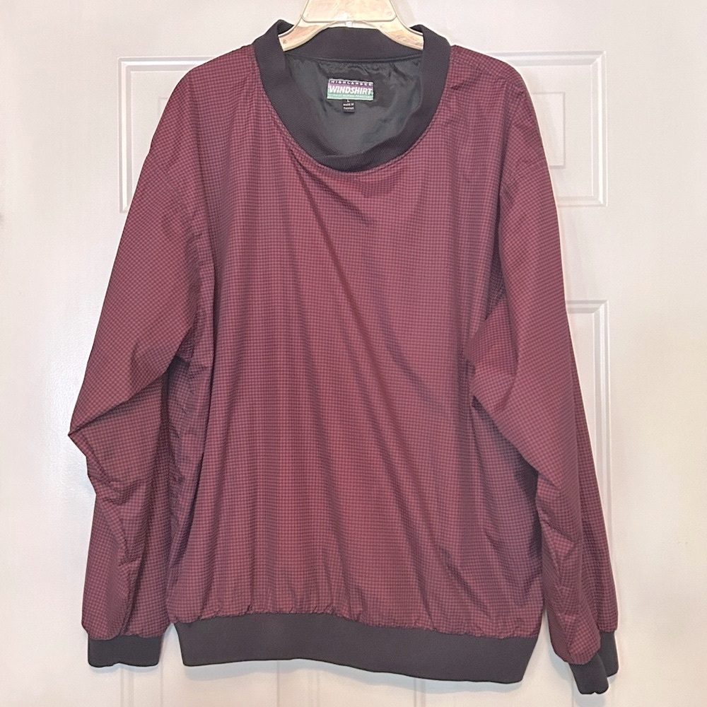 Highlander WindShirt/Jacket L Golf Pullover Maroon/Black Vintage 90’s Outerwear